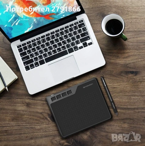 Графичен таблет GAOMON S620, 6.5 x 4 инча, с пасивна писалка 8192,4 персонализируеми ExpressKeys нов, снимка 2 - Таблети - 53922639