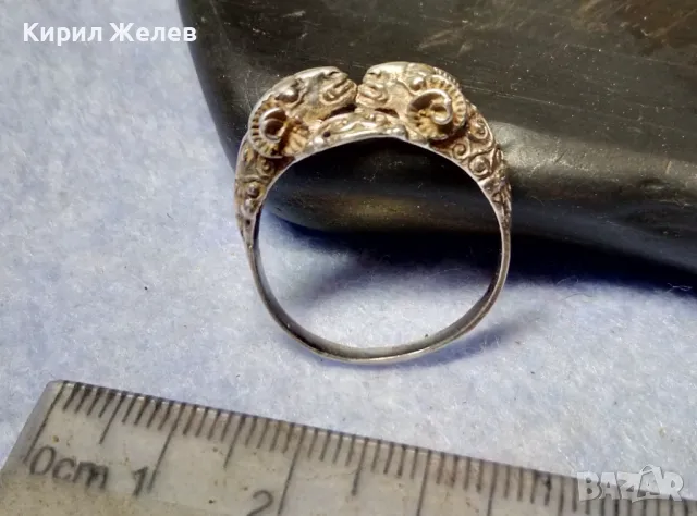 ФИГУРАЛЕН СРЕБЪРЕН ПРЪСТЕН ОВНИ СРЕБРО ВИСОКА ПРОБА РЪЧНА ХУДОЖЕСТВЕНА МАЙСТОРСКА ИЗРАБОТКА 47938, снимка 11 - Антикварни и старинни предмети - 49351728