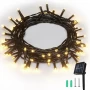 SLWOO Соларни лампи за външен монтаж - 5M 50 LED гирлянди, водоустойчиви, 2 режима, топло бяло, снимка 1