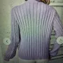 Нова плетена жилетка с дантела в лилаво, снимка 3