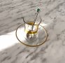 Стъклена чашка с чинийка и лъжичка за турски чай