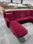 Червен ъглов диван от плат с ф-я сън и ел.лежанка "SC Classic", снимка 4