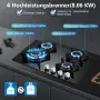 Газов котлон за вграждане TopStrong, 4 горелки, 8060W, Черно стъкло, снимка 7