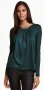 Тъмно зелена дамска блузка с метален детайл, снимка 4