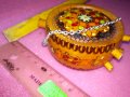 СТАРА ПИРОГРАФИРАНА ДЪРВЕНА БЪКЛИЦА За ТЕМАТИЧНА ЕТНО ДЕКОРАЦИЯ КОЛЕКЦИЯ 37630, снимка 4