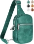 Малка дамска чанта през рамо Vantamo, с RFID и щипка против джебчии, тъмно зелено, снимка 1
