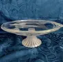 Масивна кристална тортиера или фруктиера на краче, снимка 1