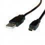 Кабел USB 2.0 Type A към Mini 5pin Roline 11.02.8730 Черен 3м, USB Type A to Mini 5pin M/M, снимка 1 - USB кабели - 31269702