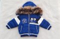 Бебешко зимно яке с пух на качулката 0-3 месеца, снимка 1 - Бебешки якета и елеци - 42392105