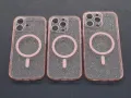 Phone 16,16 Pro,16 Pro Max кейс с брокат MagSafe розов, снимка 1