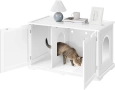 Шкаф за котки, кучета, бял 75×50×56 см, котешка тоалетна, къщичка 9, снимка 3