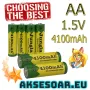 100% оригинална нова висококачествена AA батерия 1.5V 4100mAh акумулаторна AA батерия за LED светлин, снимка 5