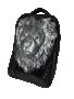 НОВА Черна раница, чанта, 3D сребърен лъв, регулиращи се презрамки 