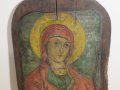 Стара  православна икона Света Богородица, Дева Мария с посвещение  за здраве и благополучие., снимка 2