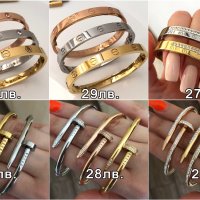 Гривни и пръстени Cartier Love Bracelet и Juste un Clou / Гривна белезник с отвертка и пръстен пирон, снимка 7 - Гривни - 31925458