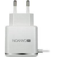 Зарядно за телефон таблет CANYON CNE-CHA043WS, 240V 2.1A с 1m кабел USB към Lightning, снимка 1 - Друга електроника - 30479522