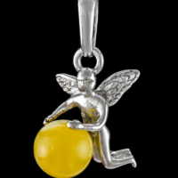 Сребърен медальон/висулка "Ангел"., снимка 2 - Колиета, медальони, синджири - 36554696