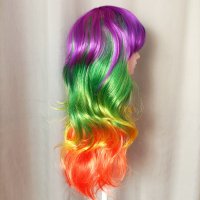  Дълга леко чуплива перука в различни цветове/ омбре/, снимка 2 - Аксесоари за коса - 38302451
