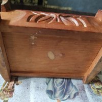 Стара дървена кутия за бижута с дърворезба, снимка 5 - Други ценни предмети - 36854266