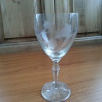  Ретро стъклени чаши гравирани, снимка 4 - Антикварни и старинни предмети - 34478682