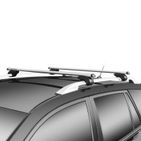 Алуминиеви греди багажник MENABO Brio за стандартен рейлинг 120см, снимка 5 - Аксесоари и консумативи - 44398462