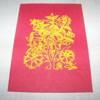 Ръчно рисувана картичка върху листо от дървото Бодхи, Индия 3, снимка 2 - Други ценни предмети - 35593727