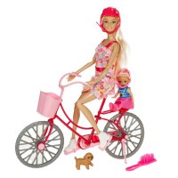  Играчка кукла с велосипед дете и куче, снимка 1 - Други - 44199334