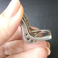 Уникален сребърен пръстен проба 925 / морганит, снимка 15 - Пръстени - 40455917