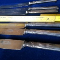 ф-ма ARGONID: 6 бр.стари ножа от 1925г./ ф-ма EPNS-UK 5 подложни лопатки и к-т WMF -3 бр.за коктейл, снимка 1 - Други ценни предмети - 29091528