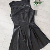 Разпродажба Нова черна рокля кожена, снимка 1 - Рокли - 40243480