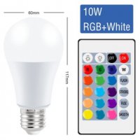 Интелигентна,  регулируема, многоцветна лампа с 16 цвята + 4 динамични светлинни ефекта, снимка 2 - Лед осветление - 34482941