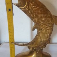 Голяма месингова риба, снимка 4 - Антикварни и старинни предмети - 33984365