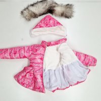 Топ модел зимно яке Барби  Естествен пух Размер 4,5,6,7,8г Цена 95лв, снимка 2 - Детски якета и елеци - 42354465