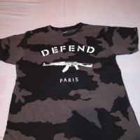 Тениска-милитъри-маскировъчнаотпред с щампа на автомат-DEFENDE, снимка 4 - Тениски - 37439329