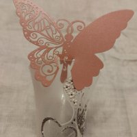 Тейбъл картичка - пеперуда, за чаши /вариант 2/, снимка 5 - Сватбени аксесоари - 27892163