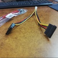 Кабел 4 пина Molex ATA към 2 SATA захранване и SATA DATA 3.0, снимка 2 - Кабели и адаптери - 30422275