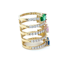 Златен дамски пръстен 14,31гр. размер:58 14кр. проба:585 модел:22404-1, снимка 2 - Пръстени - 44615550