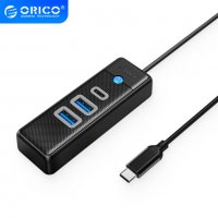 USB Хъб USB Разклонител Orico PWC2U-C3-015-BK-EP, USB3.1 Type C, 3-in-1, снимка 1 - Кабели и адаптери - 40011091