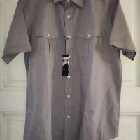 Мъжка риза с къс ръкав в цвят тъмен люляк размер M 15 лв., снимка 2 - Ризи - 42619800