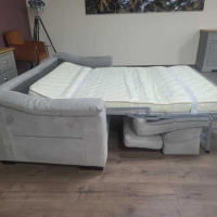 Сив диван от плат тройка с функция сън, снимка 10 - Дивани и мека мебел - 44701523