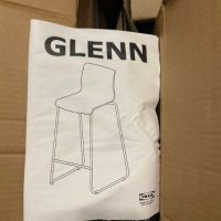 Стилен бар стол Ikea GLENN бял/хром НОВИ , снимка 8 - Столове - 39644179
