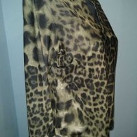 Италианска коктейлна блуза тип туника в зелен леопардов принт "Biaginni"®, снимка 6 - Корсети, бюстиета, топове - 15381638