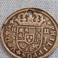 Сребърна монета 2 реала 1723г. Филип пети Севиля Испания 18689, снимка 2 - Нумизматика и бонистика - 42929938
