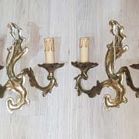 Чифт бронзови аплици в стил Луи 15, снимка 2 - Антикварни и старинни предмети - 44574920