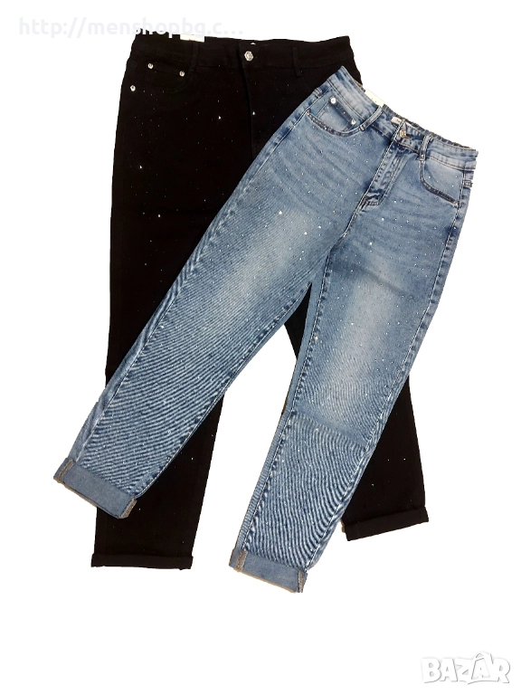 Дамски дънки с камъни - 2 цвята, снимка 1