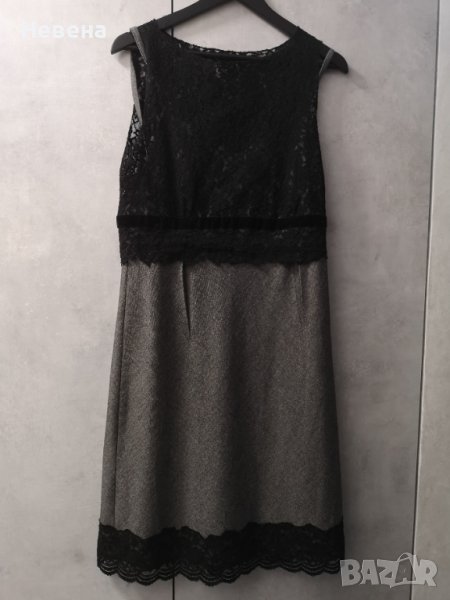 Офис Рокля размер L сиво с Черна дантела , снимка 1