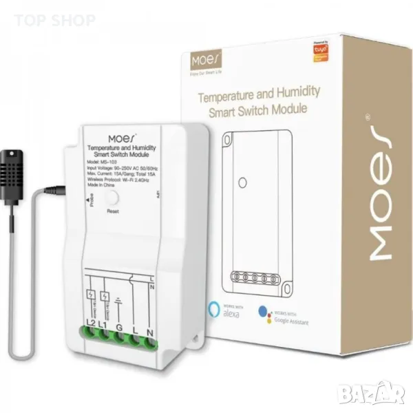 MOES WiFi модул за превключване на температурата и влажността, снимка 1