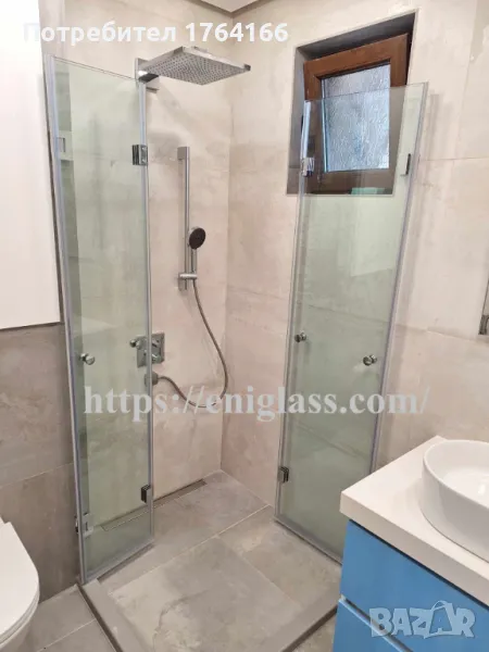 Сгъваема закалена стъклена прозрачна душ кабина от ЕНИ ГЛАС, снимка 1