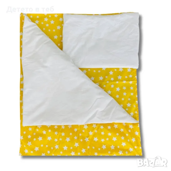 Комплект завивки Жълти звезди с бяло, снимка 1