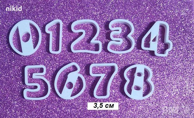 3,5 см Цифри Числа  пластмасови резци форми за тесто фондан украса торта декор, снимка 1